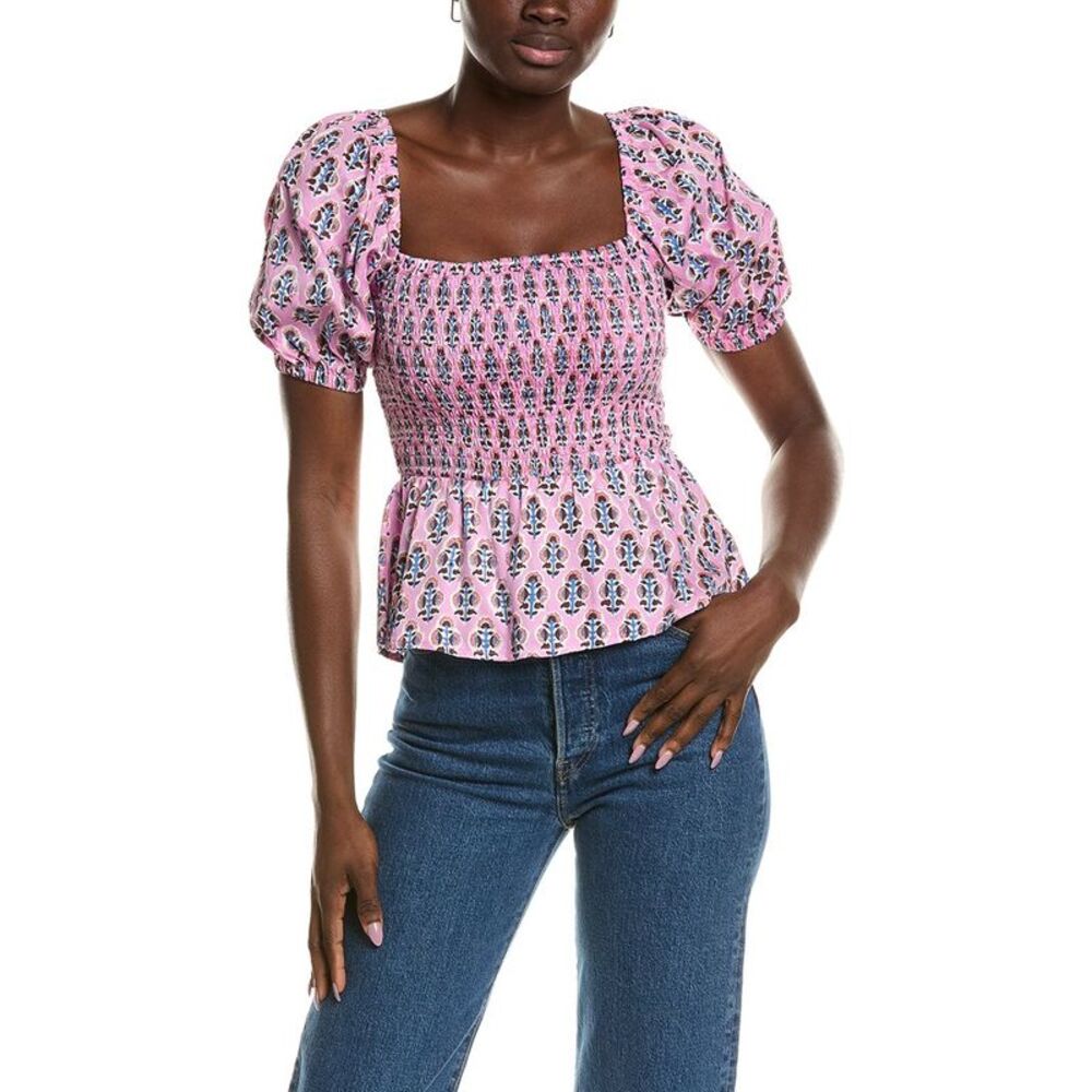 Emerson Fry Womens  Shirred Blouse, Pink